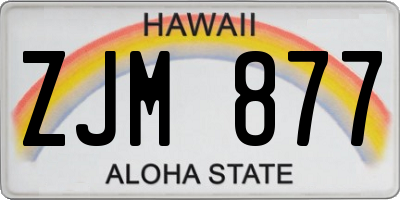 HI license plate ZJM877