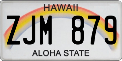 HI license plate ZJM879