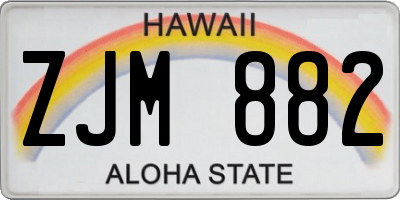 HI license plate ZJM882