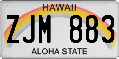 HI license plate ZJM883