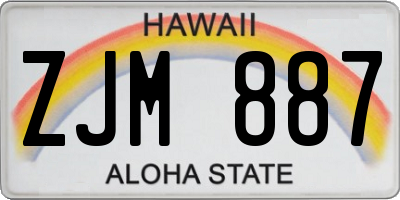 HI license plate ZJM887