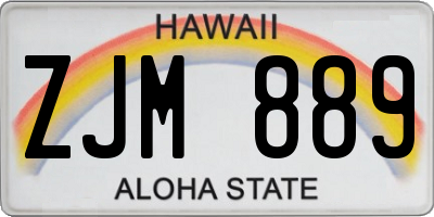 HI license plate ZJM889