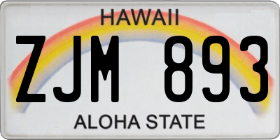 HI license plate ZJM893