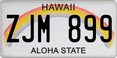 HI license plate ZJM899