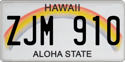 HI license plate ZJM910