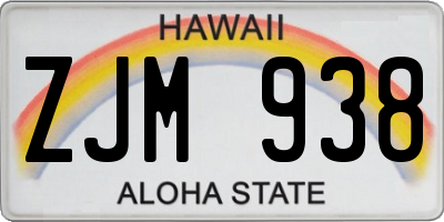 HI license plate ZJM938