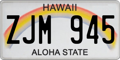 HI license plate ZJM945