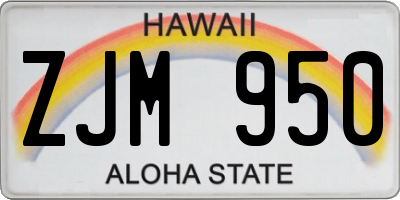 HI license plate ZJM950