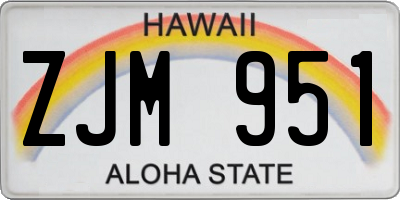 HI license plate ZJM951