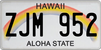 HI license plate ZJM952