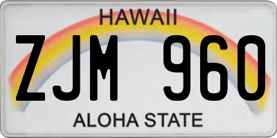 HI license plate ZJM960