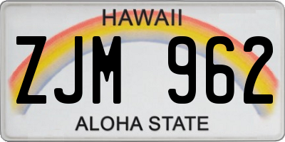 HI license plate ZJM962