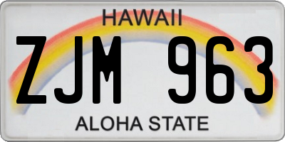 HI license plate ZJM963