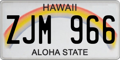 HI license plate ZJM966