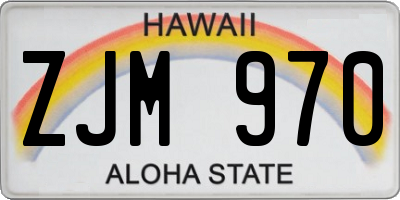 HI license plate ZJM970
