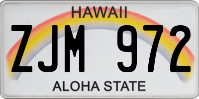 HI license plate ZJM972
