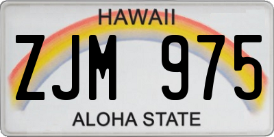 HI license plate ZJM975
