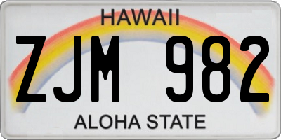 HI license plate ZJM982