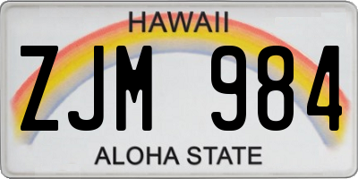 HI license plate ZJM984