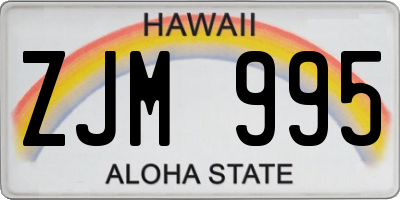 HI license plate ZJM995