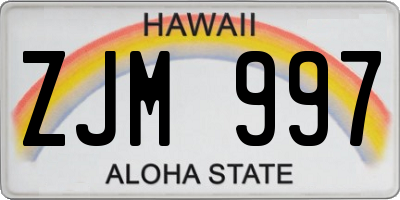 HI license plate ZJM997
