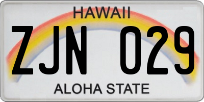 HI license plate ZJN029