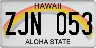HI license plate ZJN053