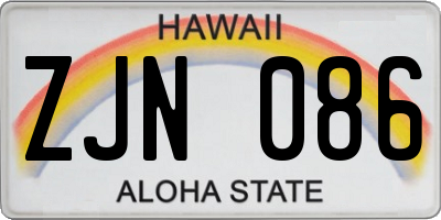 HI license plate ZJN086