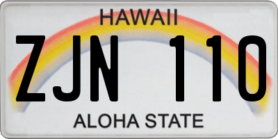 HI license plate ZJN110