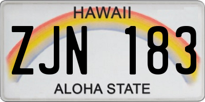 HI license plate ZJN183