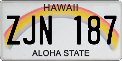 HI license plate ZJN187