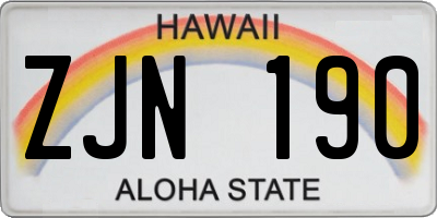 HI license plate ZJN190