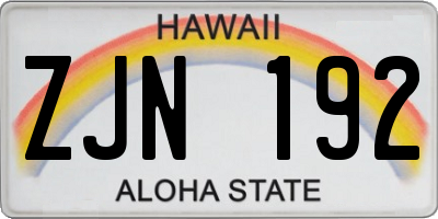 HI license plate ZJN192