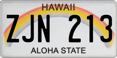 HI license plate ZJN213