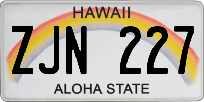 HI license plate ZJN227