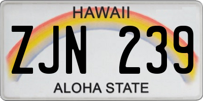 HI license plate ZJN239