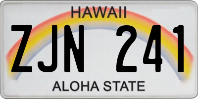 HI license plate ZJN241