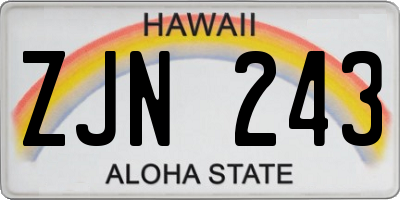 HI license plate ZJN243