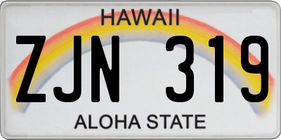 HI license plate ZJN319