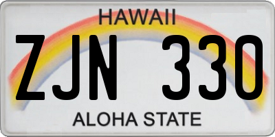 HI license plate ZJN330