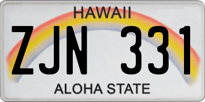 HI license plate ZJN331