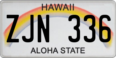 HI license plate ZJN336