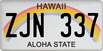 HI license plate ZJN337