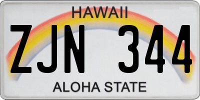 HI license plate ZJN344