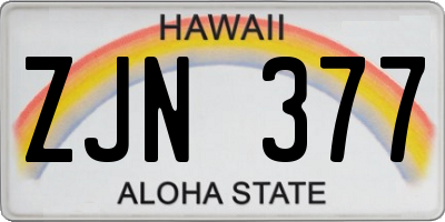 HI license plate ZJN377