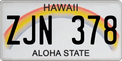 HI license plate ZJN378