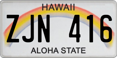 HI license plate ZJN416