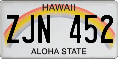 HI license plate ZJN452