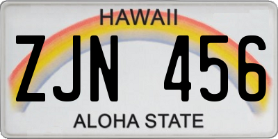 HI license plate ZJN456