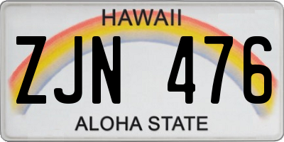 HI license plate ZJN476